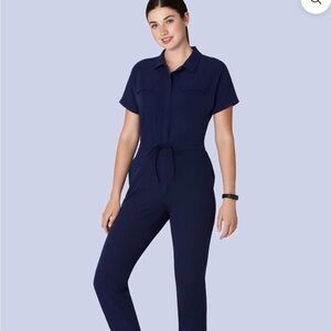 Mandala Chic Navy Women's Jumpsuit Scrubs